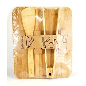 Bamboo Cutting Board & Utensils Entertaining NEW in Package